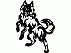 Dog Jumping 880×640 Free DXF Vectors File