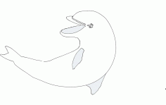 Dolphin Silhouette Design 02 CNC Router Free DXF File