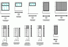 Doors and Windows Details in 2D Drawing DWG File