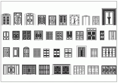 Double And Large Doors in 2D Drawing DWG File
