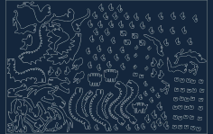 Dragon 3D Puzzle Laser Cut Free DXF File