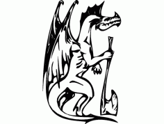 Dragon Axe Silhouette DXF File