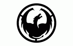 Dragon Circle Silhouette DXF File