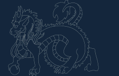 Dragon Crazy Silhouette DXF File