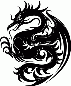 Dragon Stencil Vector Free CDR Vectors File