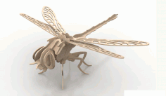 Dragonfly 3D Puzzle 1.5mm Free DXF Vectors File