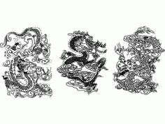 Dragons Pack Silhouette DXF File