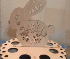 Easter Bunny Stand, Laser Cut Wooden Egg Holder Stand Vector File
