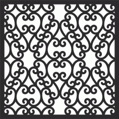 Floral Grill Screen Panel DXF File Free Download | Vectors File