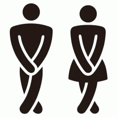 Engrave WC Sign Men Women Toilet Sign Laser Cut CDR File