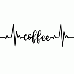 Engraved Coffee Heartbeat Wall Art DXF File
