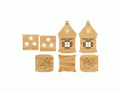 Engraved House Laser Cut CDR File