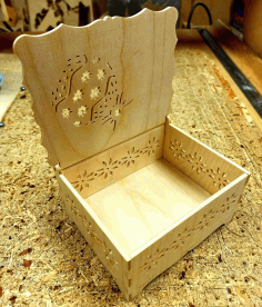 Engraved Laser Cut Wooden Mini Box for Storage DXF File