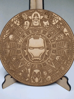Engraved Marvel Mayan Calendar Laser Cutting CDR File