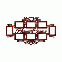 Family Frames for 8 Photos Laser Cut DXF File