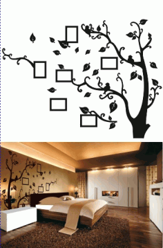 Family Tree Wall Panel Decor CDR Vectors File