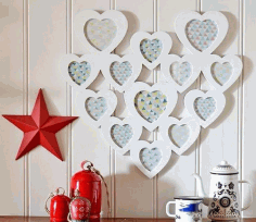 February 14 Frames Heart Shape for Laser Cutting 3D Puzzle CDR File