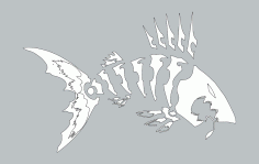 Fish Silhouette Design 08 CNC Router Free DXF File