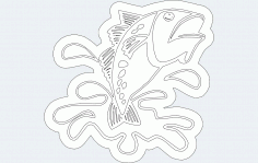 Fish Splash Template CNC Router Free DXF File
