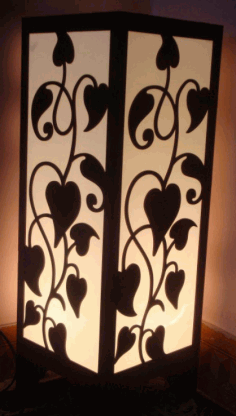 Floral Bedroom Side table lamp Laser Cut CDR File