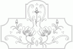 Floral Design Free Vector DXF File