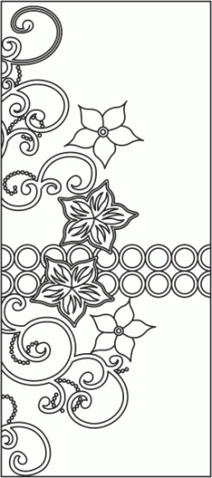 Floral Design Wardrobe Door File Free Vector CDR File