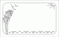 Floral Frame Bird Free Vector DXF File