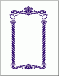 Floral Frame Potrate Free Vector DXF File