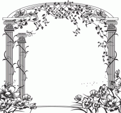 Floral Gate Design Free Vector CDR File