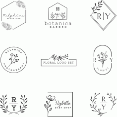 Floral Logo Design Set CDR File