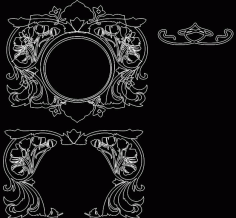 Floral Mirror Frame Free DXF Vectors File