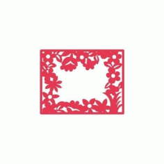 Floral Nature Frame Free Vector DXF File