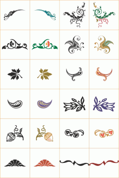 Floral Ornaments Collection File Free Vector CDR File