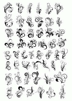 Floral Swirl Decorative Vector Set CDR File