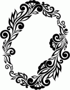 Floral Wreath Download For Printers Or Laser Engraving Machines Free Vector DXF File