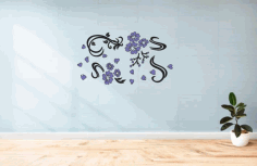 Flower Vine Acrylic Wall Decor Free Laser Cut CDR File
