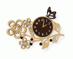 Flower Wall Clock Laser Cut CDR File