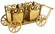 Flowerpot Trolley Planter Laser Cut CDR File