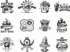 Food Logo Set Free CDR Vectors File