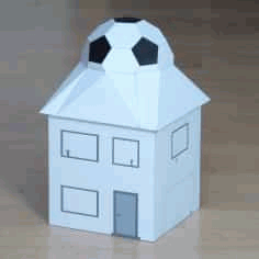 Football House Pepakura Pattern Template Vector File