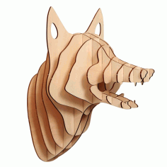 Fox Head 3d Puzzle Plan Free CDR Vectors File