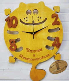 Funny Cat Clock Free Vector CDR File