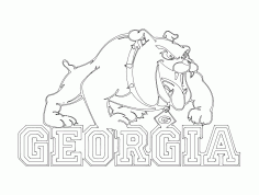 Georgia Bulldogs Logo Vector DXF File