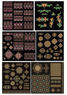 Golden Flower Mandala Decorative Elements Ornament CDR File