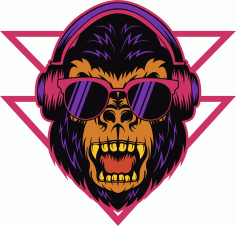 Gorilla Syntwave Print Free CDR Vectors File
