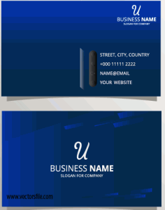 Gradient Blue Geometric Business Card Template Vector File