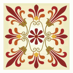 Greek Marquetry Ornament Pattern, Ceiling Pattern Design Vector File