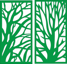 Green Double Vertical Banner Laser Cut CDR File