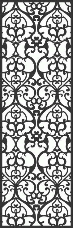Grill Partition Wall Screen DXF File