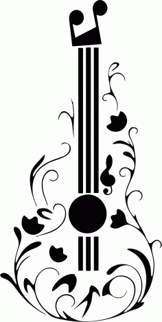 Guitar Tattoo Design Laser Cut CDR File